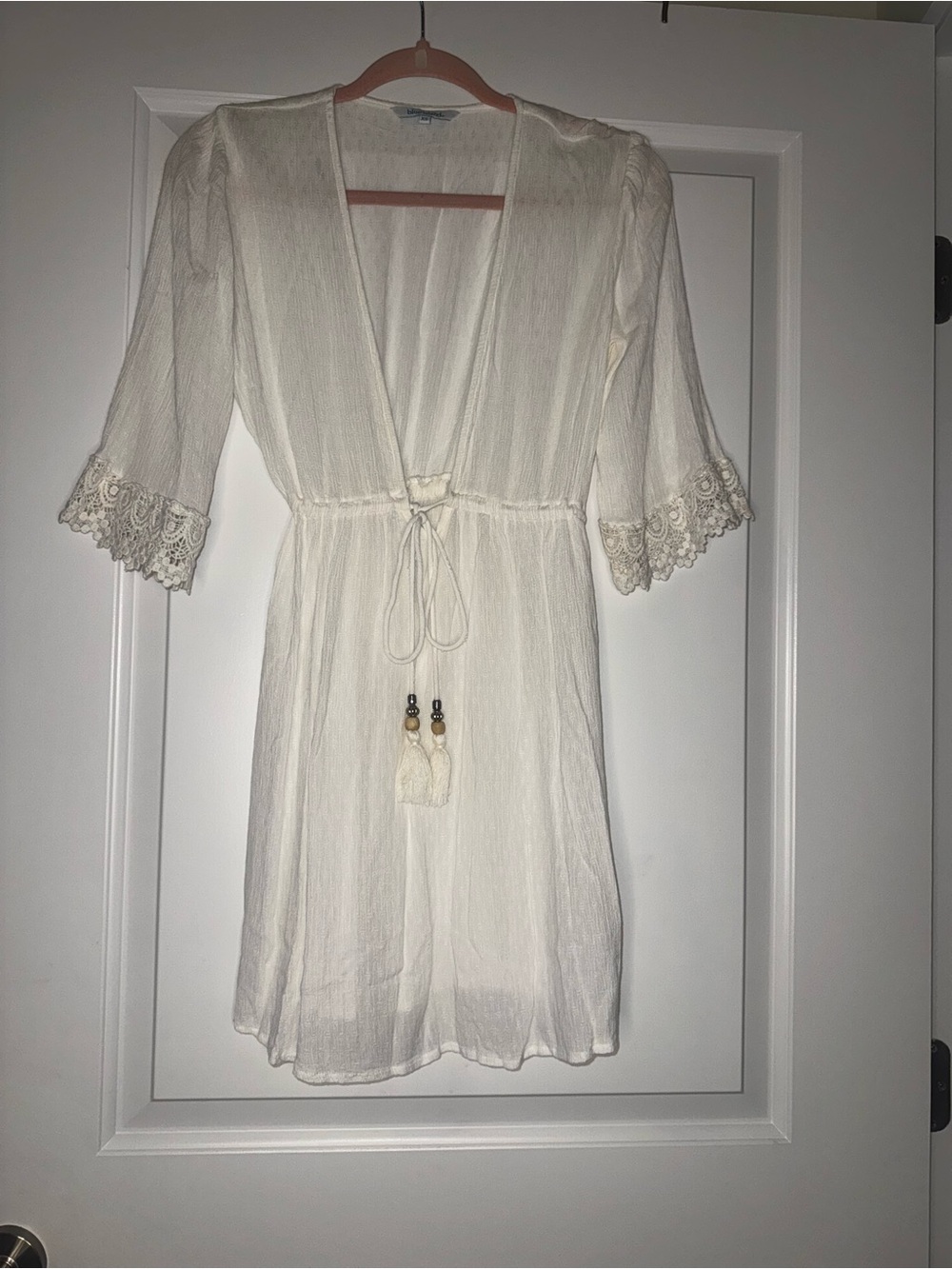 White Lace-Trim Bathing Suit Cover Up